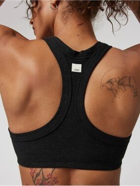 Vuori Heather Black elevation Racerback Sports Bra